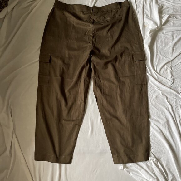 Old Navy Extra High-Rise Taylor Straight Trousers XXL Cotton Blend Green Cargo P - Picture 7 of 8